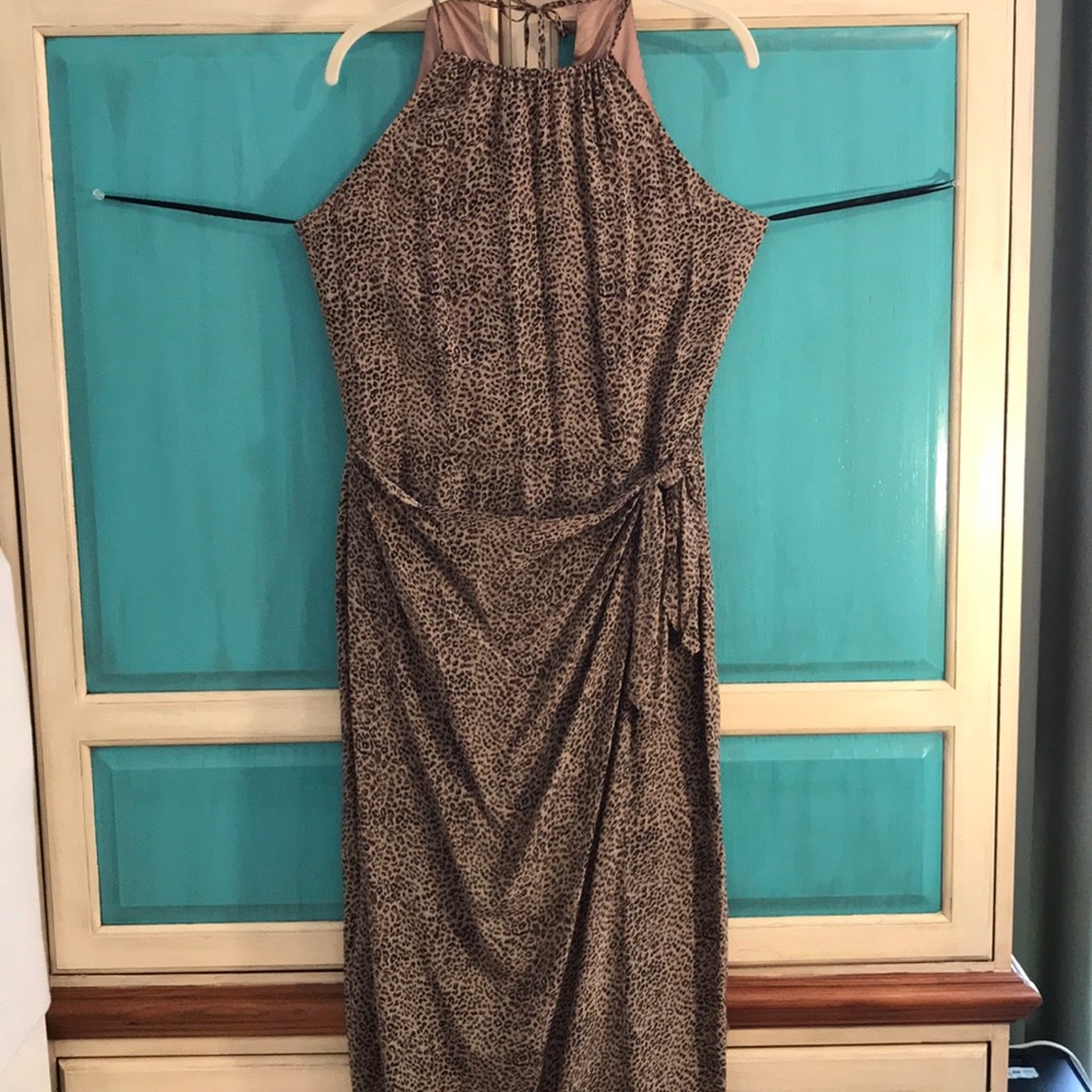 Leopard print silk maxi